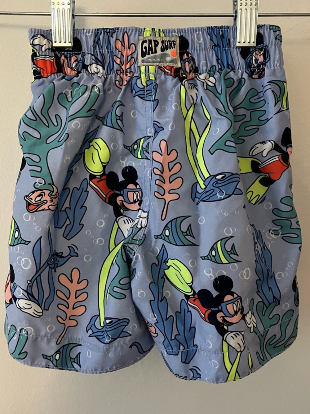 Baby GAP x Disney Mickey Mouse Swim Shorts with Vibrant Neon Print - Picture 2 of 5